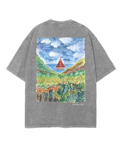 Fearfully And Wonderfully Made Double Sided Unisex Washed Christian T-shirt