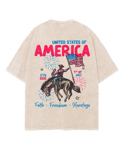Faith Freedoom Double Sided Unisex Washed Christian T-shirt