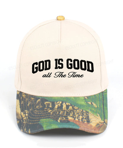 God Is Good All The Time Embroidered Christian Trucker Hat