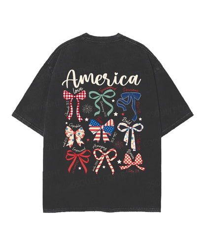 America Double Sided Unisex Christian Washed T-Shirt & Shorts