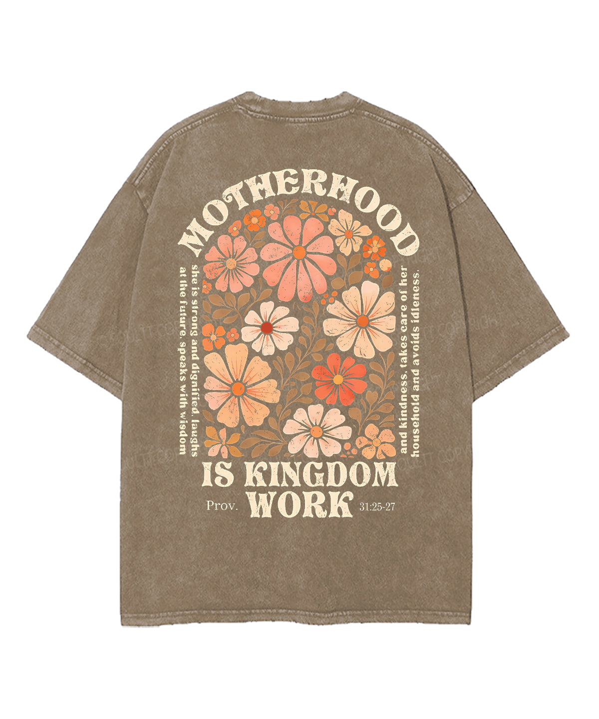 Motherhood Is Kingdom Work Double Sided Unisex Washed Christian T-shirt