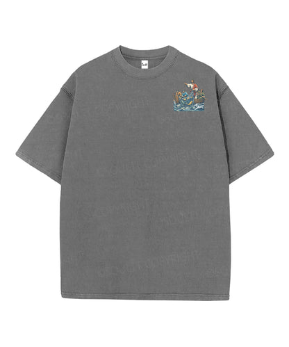 We're Going Fishing Double Sided Unisex Christian Washed T-Shirt & Shorts