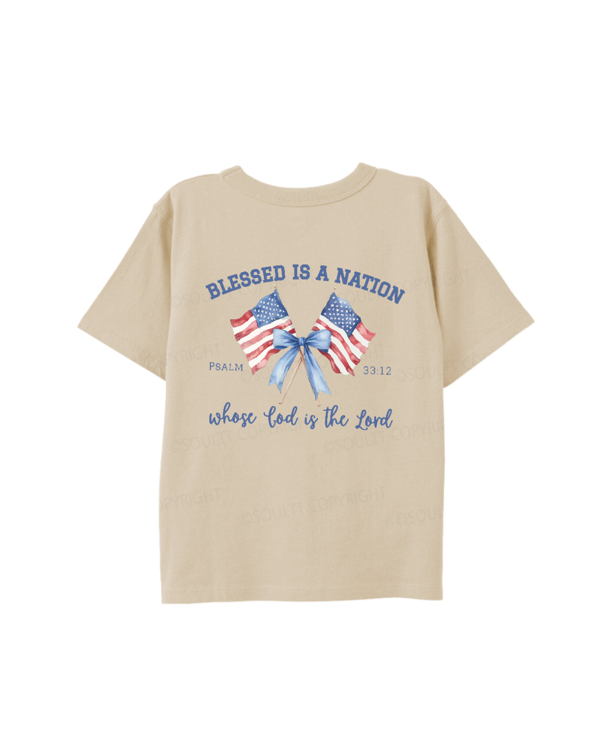 Kids Blessed Is A Nation Whose god Is The Lord Cotton Christian T-shirt
