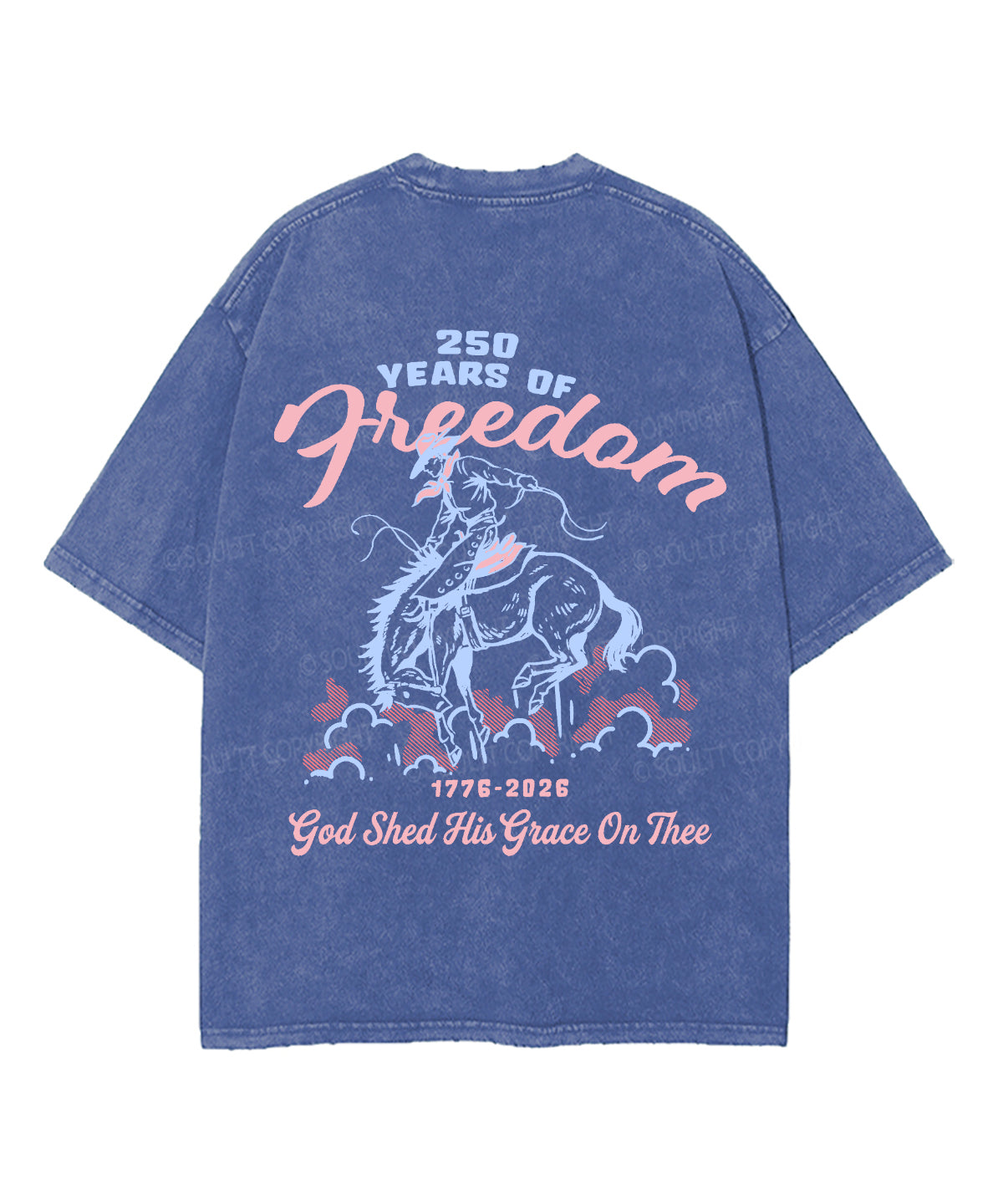 250 Years America Anniversary Double Sided Unisex Washed Christian T-shirt