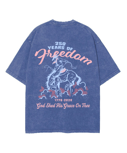 250 Years America Anniversary Double Sided Unisex Washed Christian T-shirt