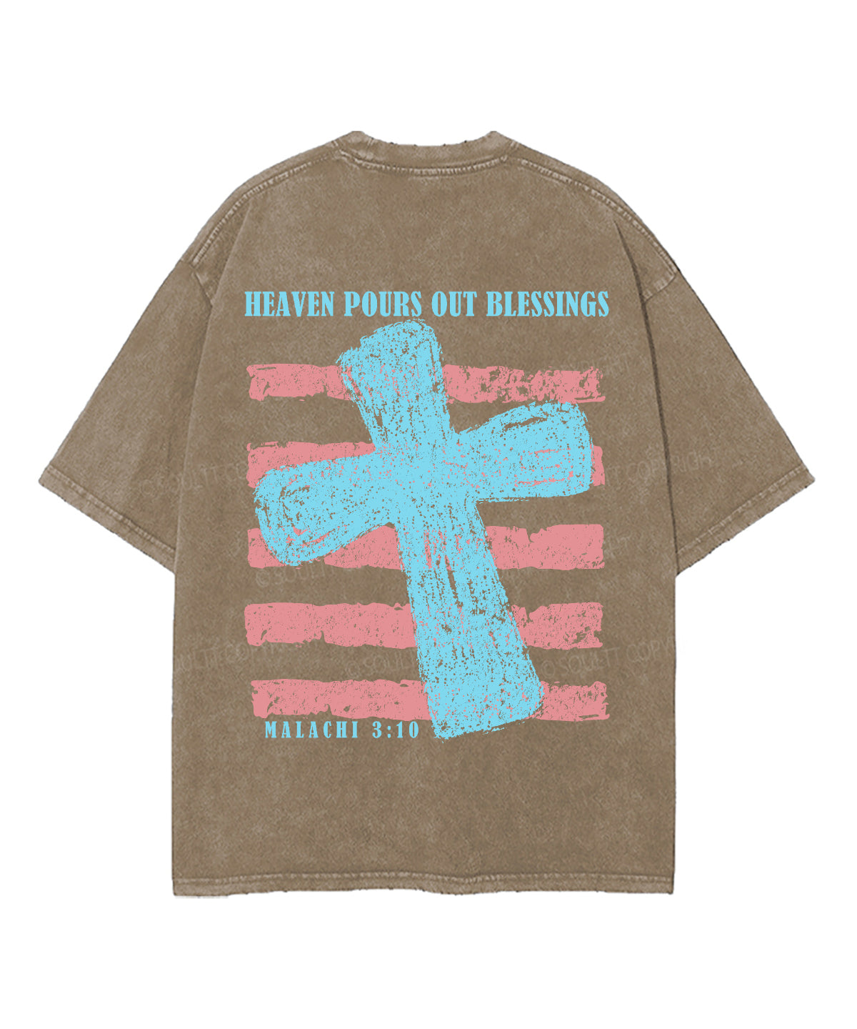 Heaven Pours Out Blessings Double Sided Unisex Washed Christian T-shirt