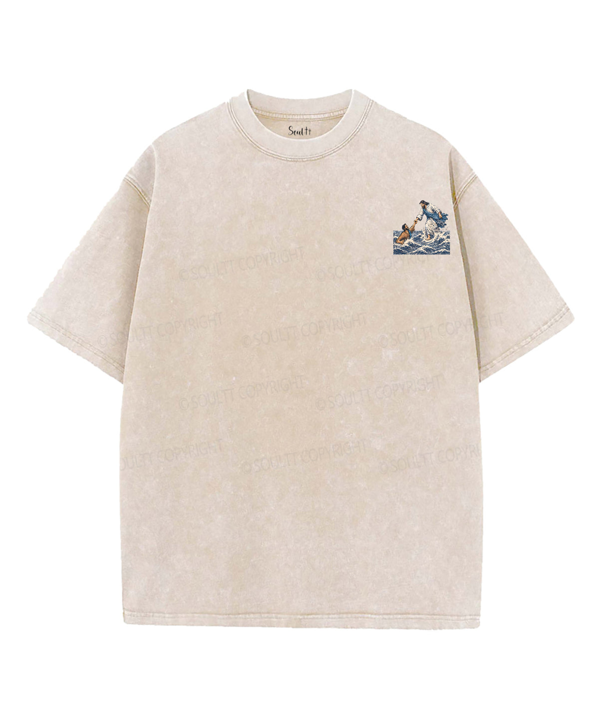 We're Walking On Water Double Sided Unisex Washed Christian T-shirt