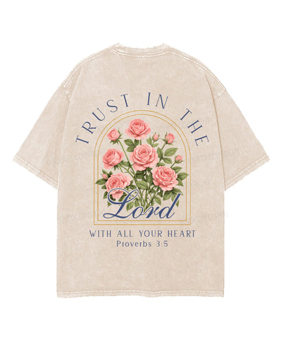 Trust In The Lord Double Sided Unisex Washed Christian T-shirt