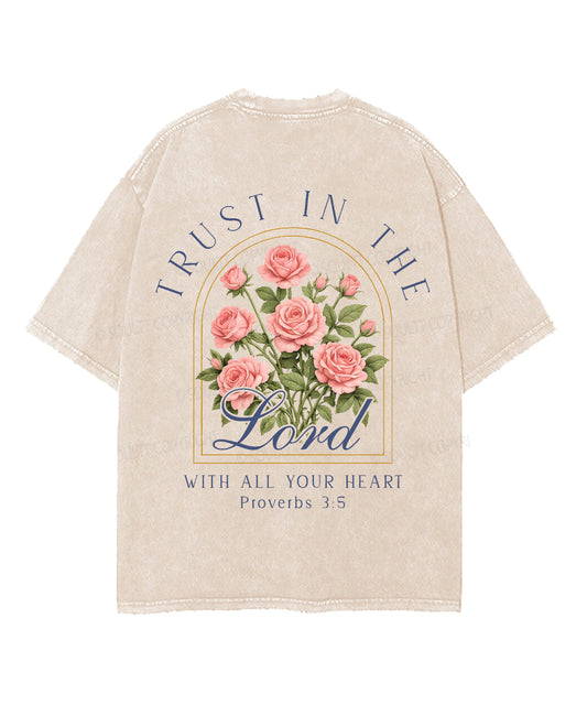 Trust In The Lord Double Sided Unisex Washed Christian T-shirt