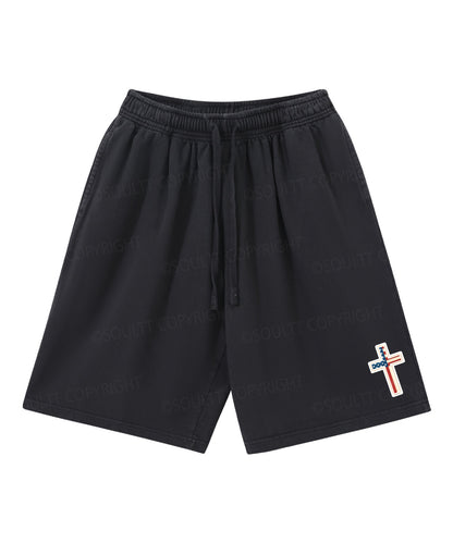 Hooked On Jesus Double Sided Unisex Christian Washed T-Shirt & Shorts