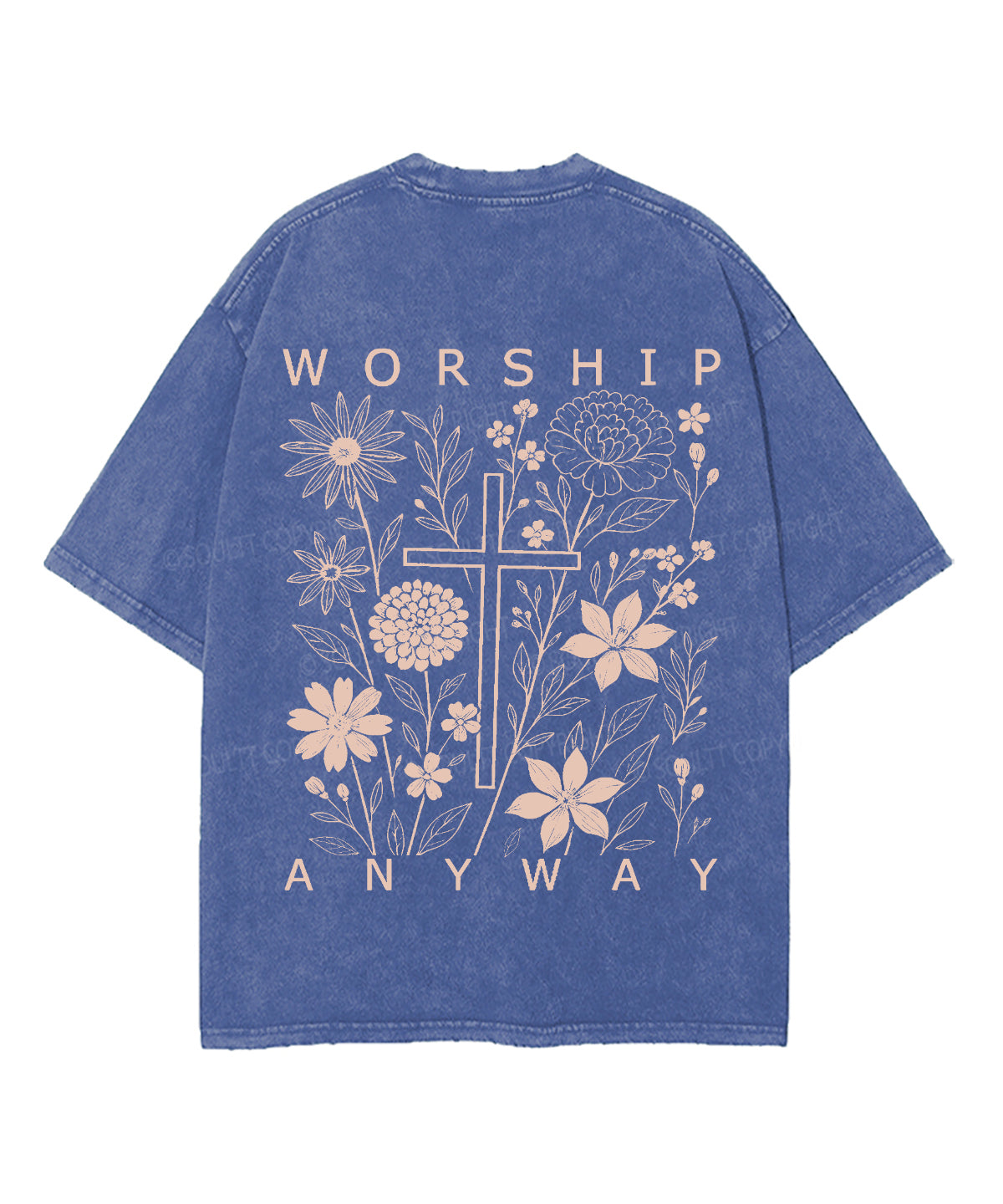 Worship Anyway Double Sided Unisex Washed Christian T-shirt