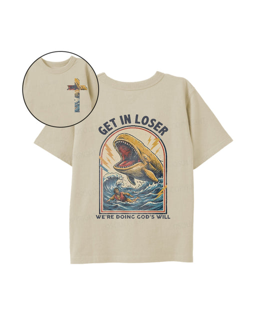 Kids We're Doing God's Will Double Sided Cotton Christian T-shirt