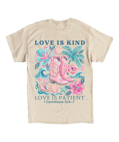 Love Is Kind Double Sided Unisex Cotton Christian T-Shirt