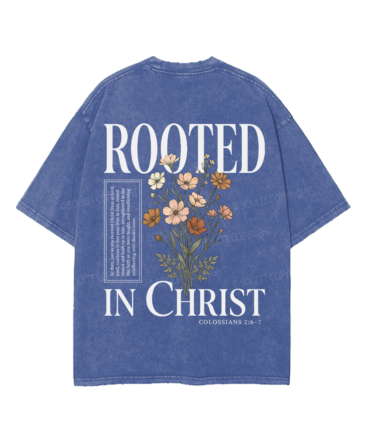Rooted In Christ Double Sided Unisex Washed Christian T-shirt