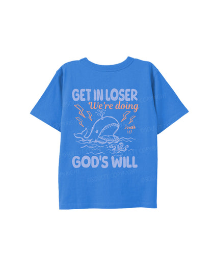 Kids We're Doing God's Will Double Sided Cotton Christian T-shirt