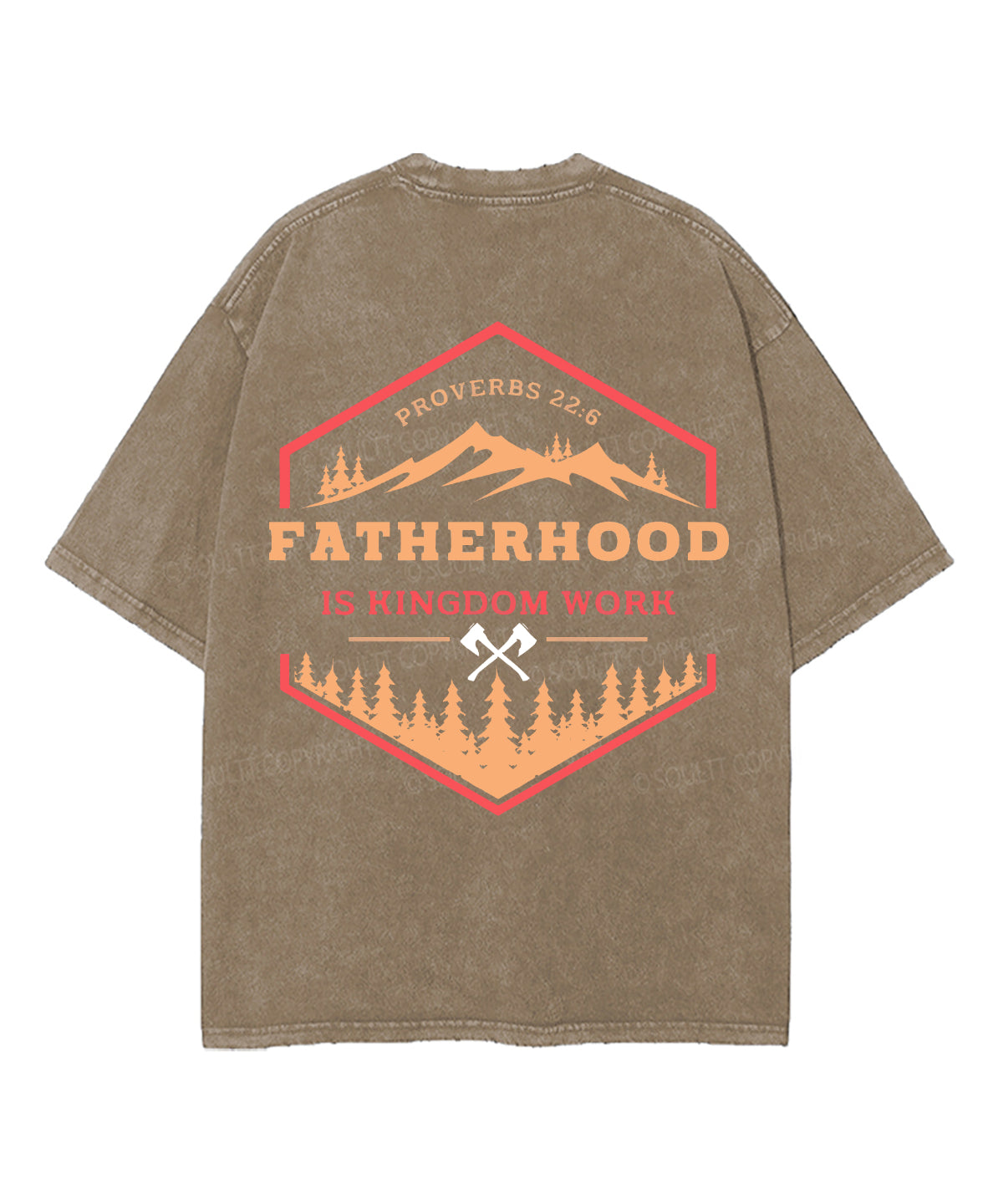Fatherhood Is Kingdom Work Double Sided Unisex Washed Christian T-shirt