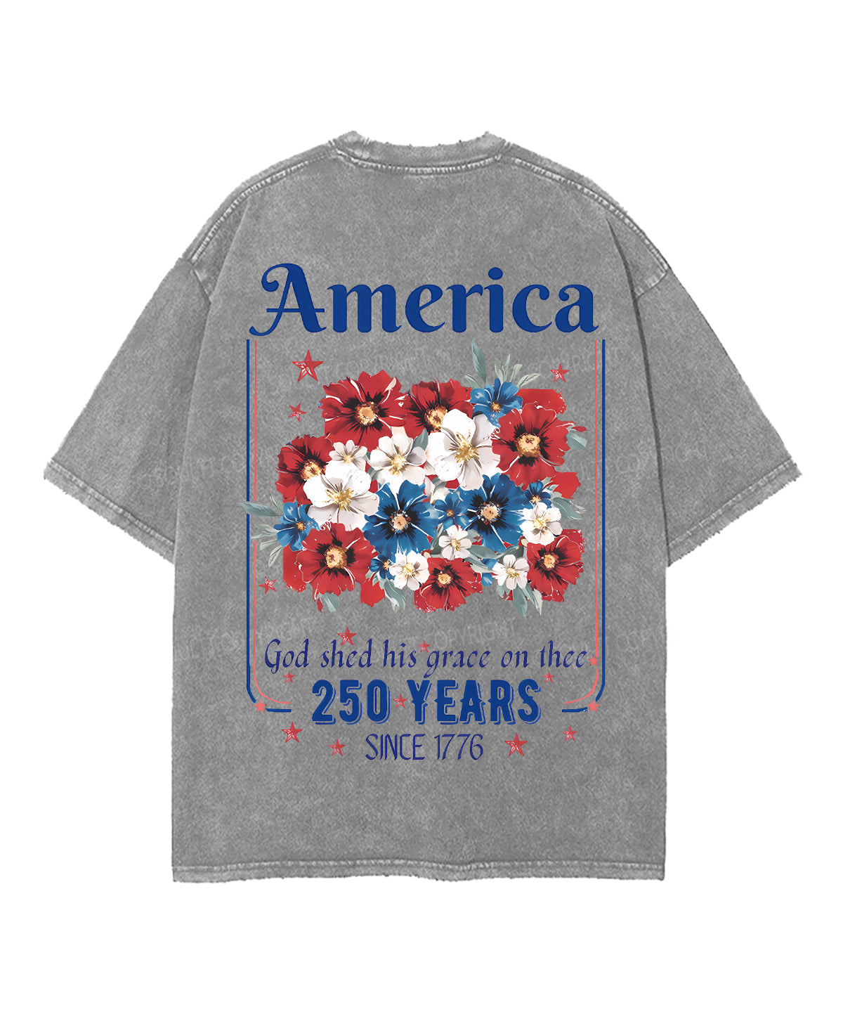 250 Years America Anniversary Double Sided Unisex Washed Christian T-shirt