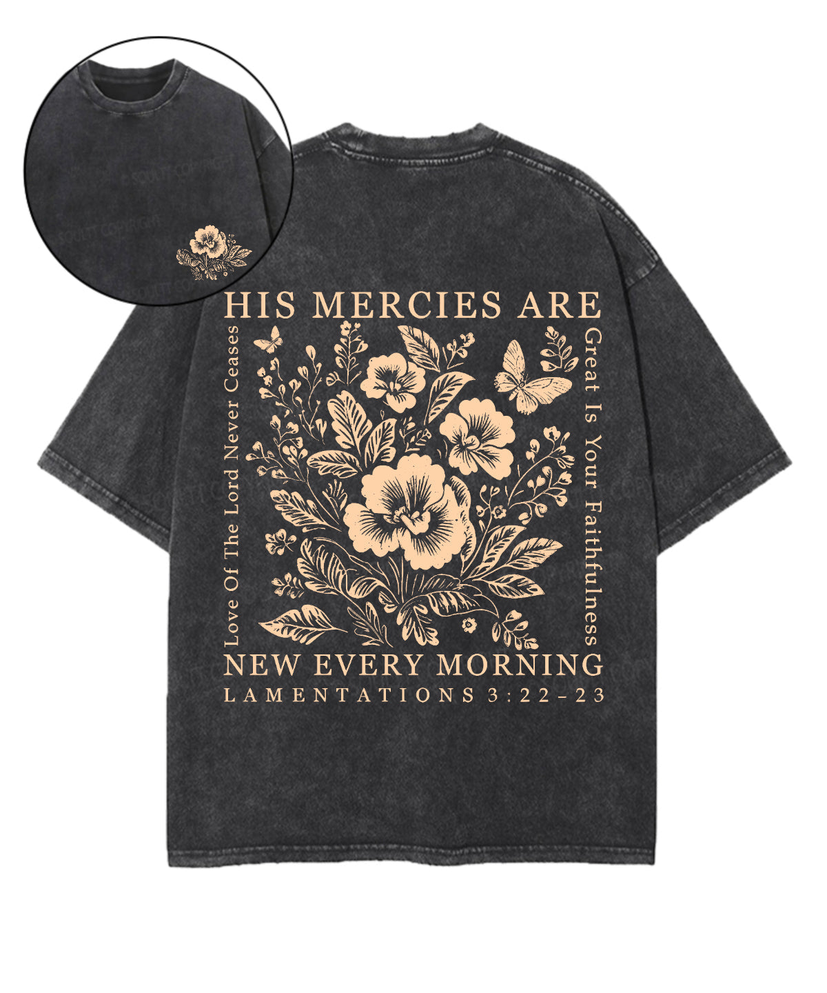 His Mercies Are New Every Morning Double Sided Unisex Washed Christian T-shirt