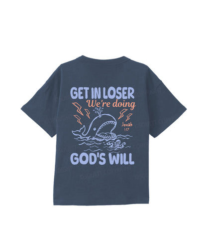 Kids We're Doing God's Will Double Sided Cotton Christian T-shirt