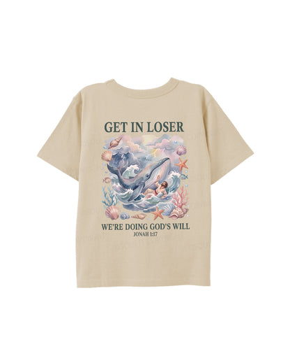 Kids We're Doing God's Will Double Sided Cotton Christian T-shirt