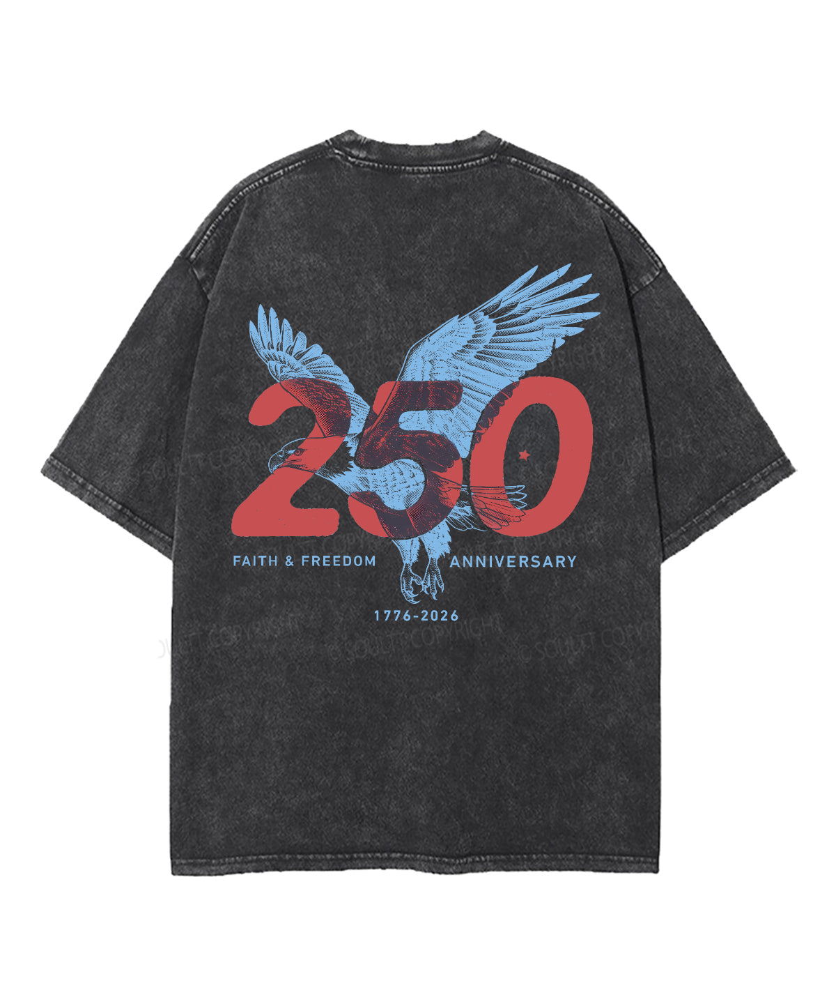 250 Years America Anniversary Double Sided Unisex Washed Christian T-shirt