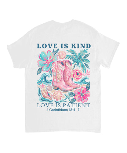 Love Is Kind Double Sided Unisex Cotton Christian T-Shirt
