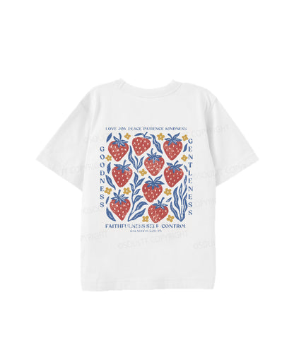 Kids Fruit Of The Spirit Double Sided Cotton Christian T-shirt