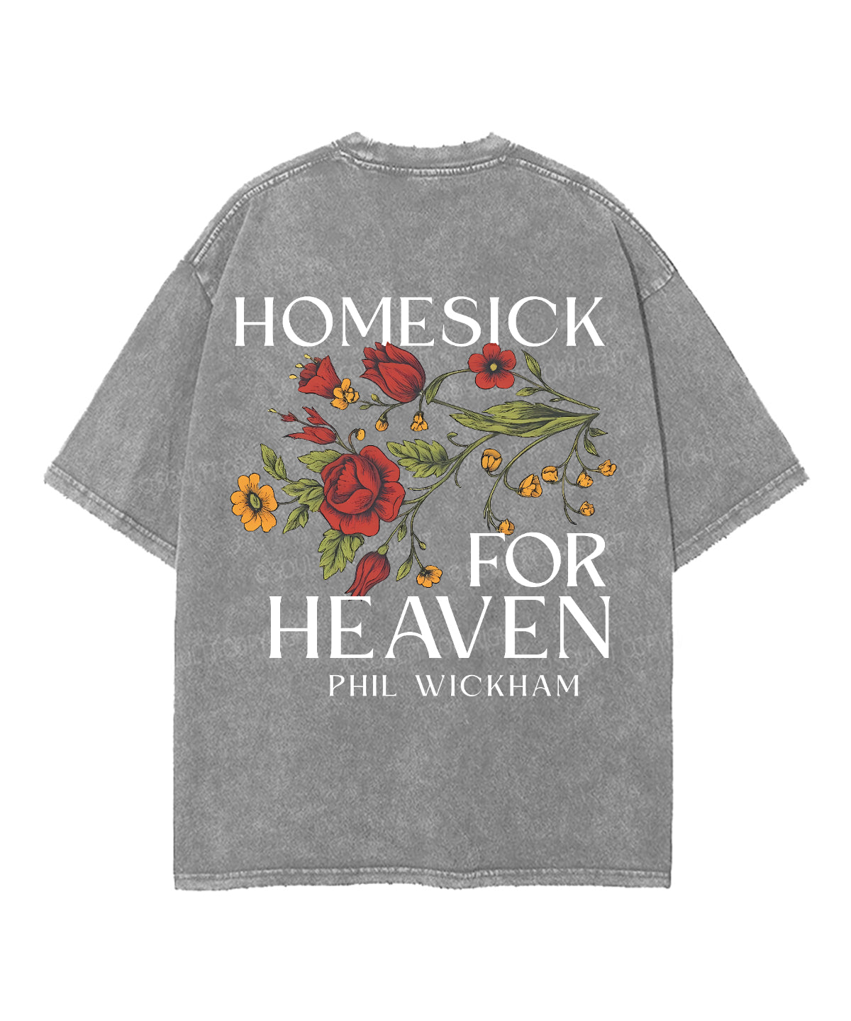 Homesick For Heaven Double Sided Unisex Washed Christian T-shirt