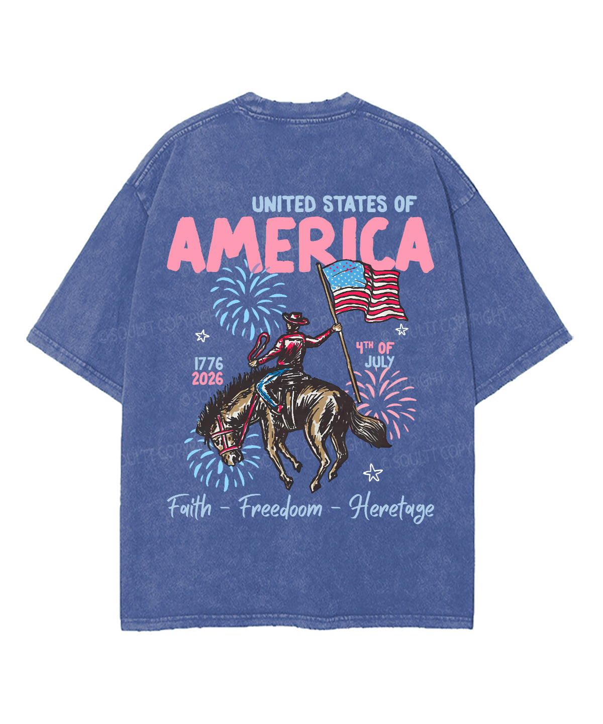 Faith Freedoom Double Sided Unisex Washed Christian T-shirt
