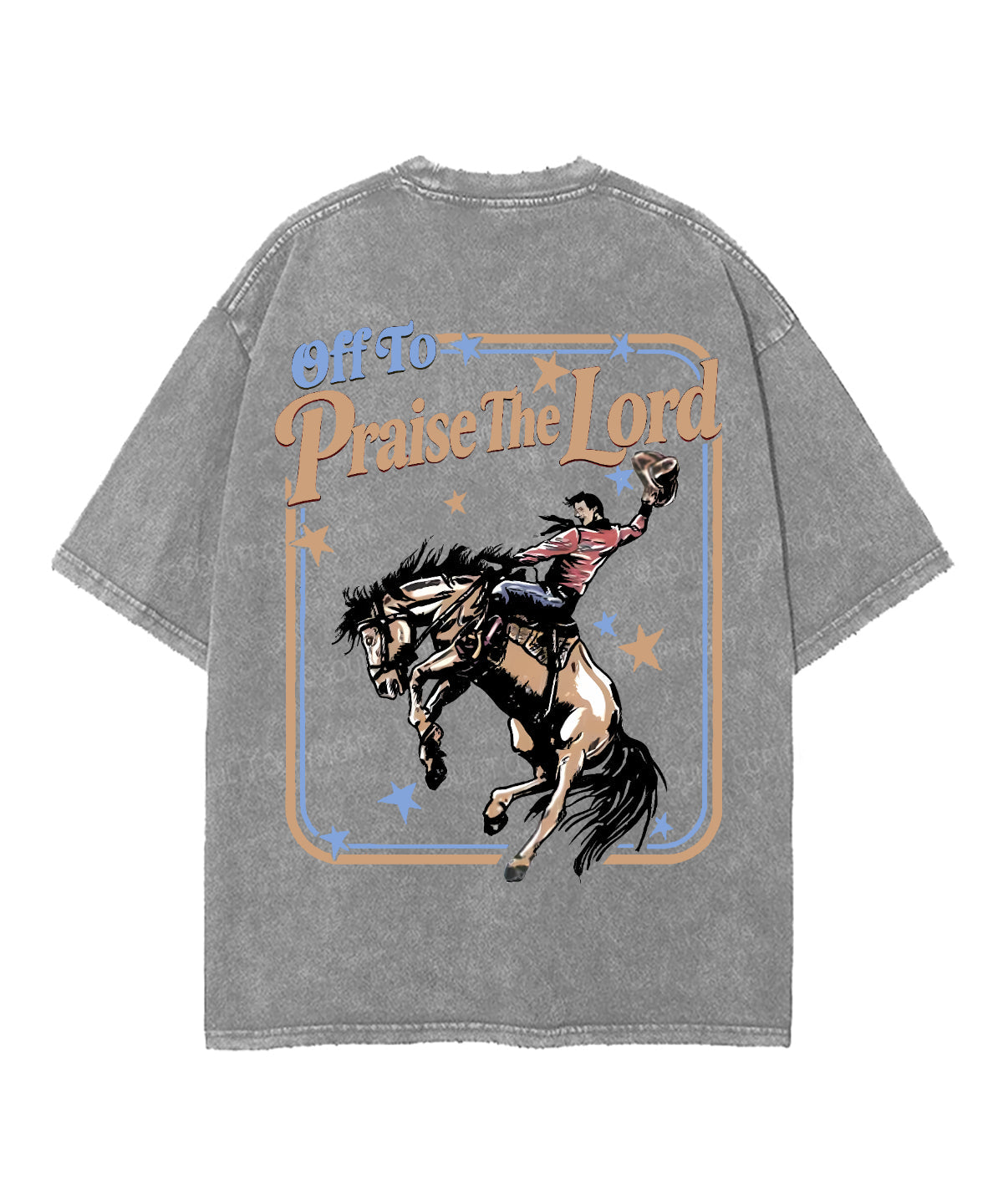 Off To Praise The Lord Double Sided Unisex Washed Christian T-shirt