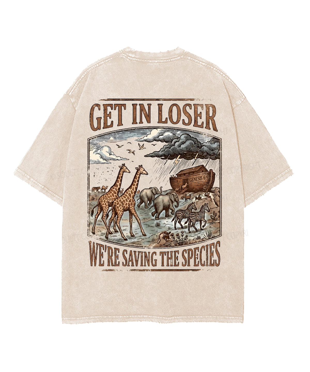 We're Saving The Species Double Sided Unisex Washed Christian T-shirt