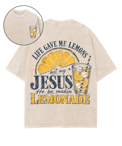 Life Gave Me Some Lemons Double Sided Unisex Washed Christian T-shirt
