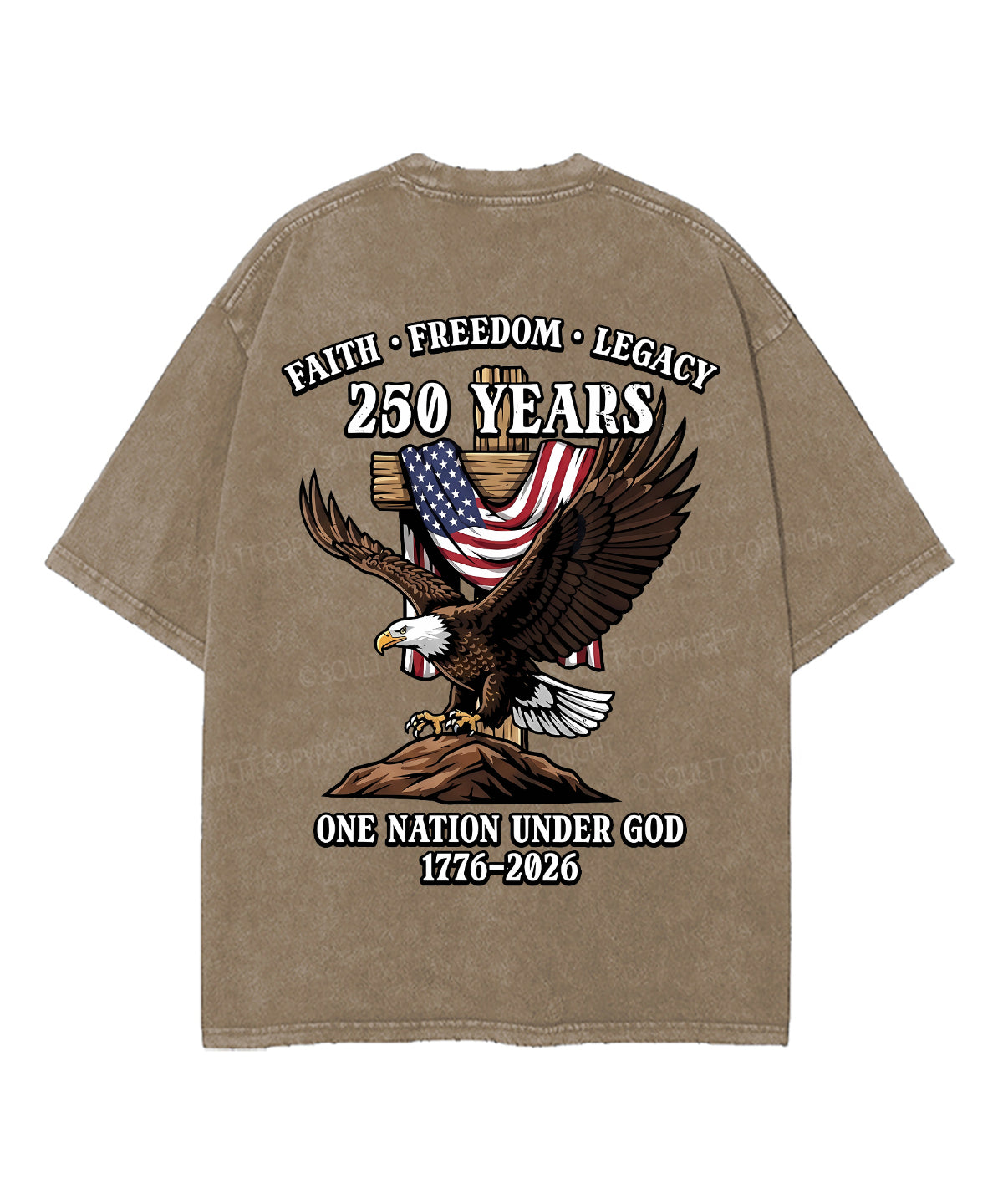 250 Years America Anniversary Double Sided Unisex Washed Christian T-shirt