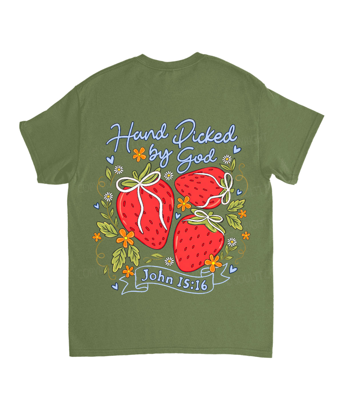 Hand Picked By God Double Sided Unisex Cotton Christian T-Shirt