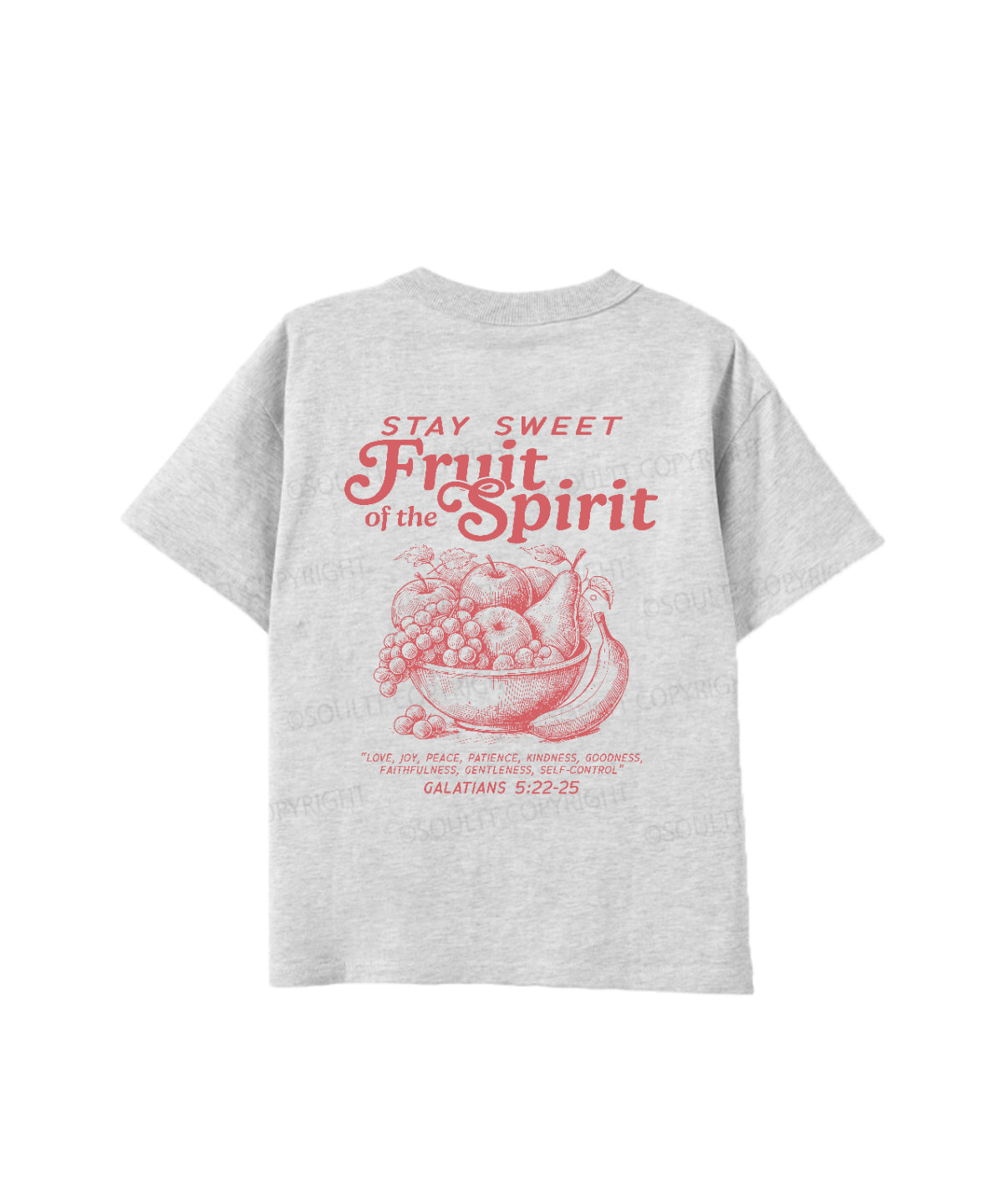Kids Fruit Of The Spirit Double Sided Cotton Christian T-shirt