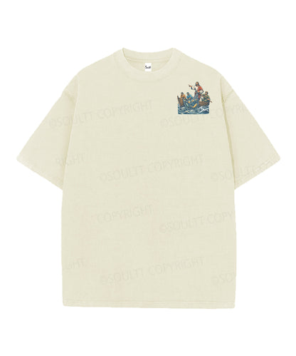 We're Going Fishing Double Sided Unisex Christian Washed T-Shirt & Shorts