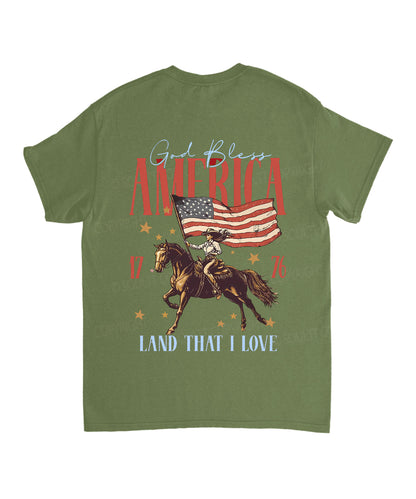 God Bless America Double Sided Unisex Cotton Christian T-Shirt