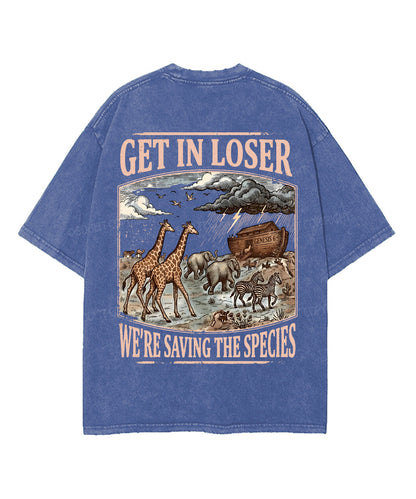 We're Saving The Species Double Sided Unisex Washed Christian T-shirt