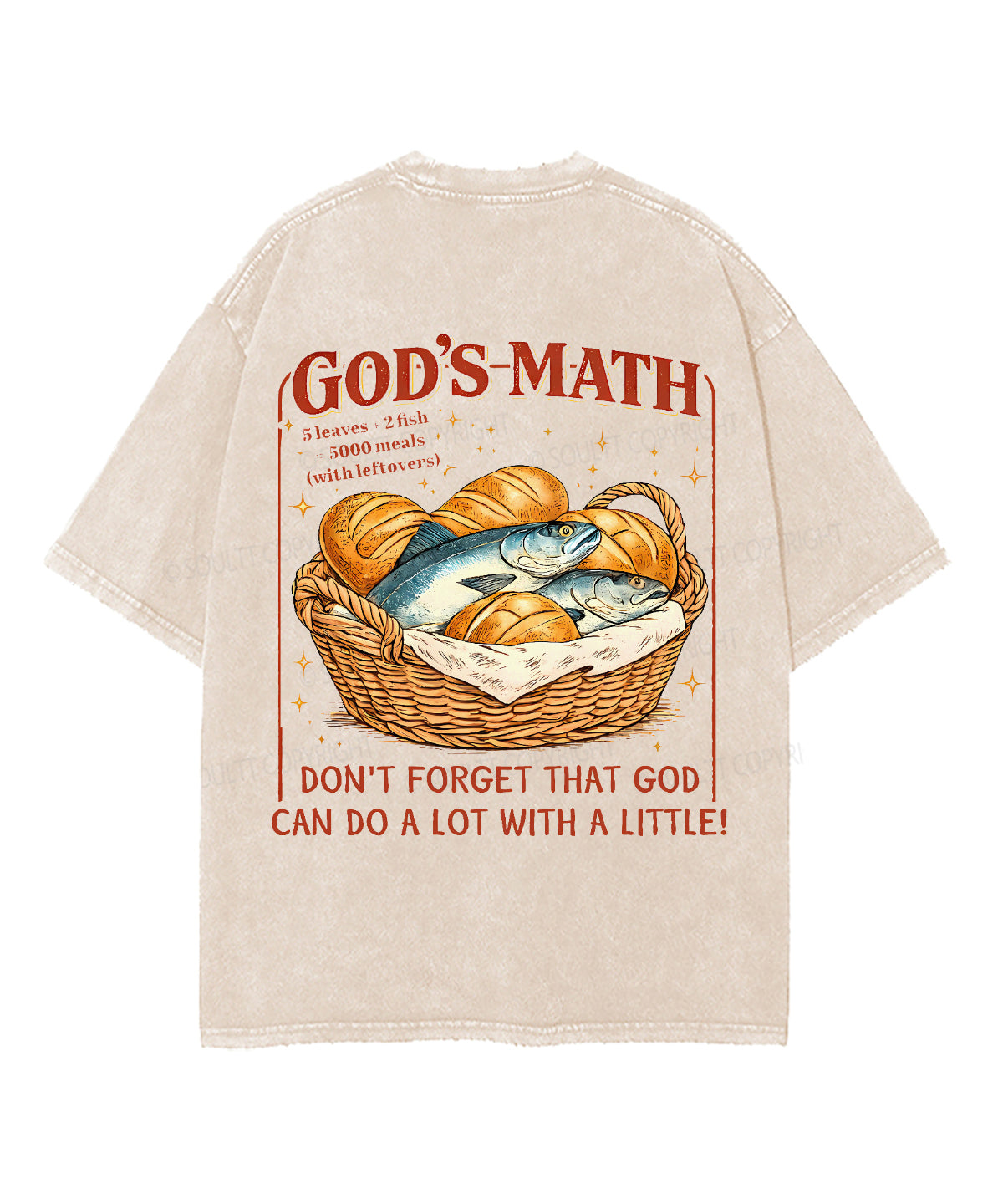 God Can Do A Lot With Little Double Sided Unisex Washed Christian T-shirt