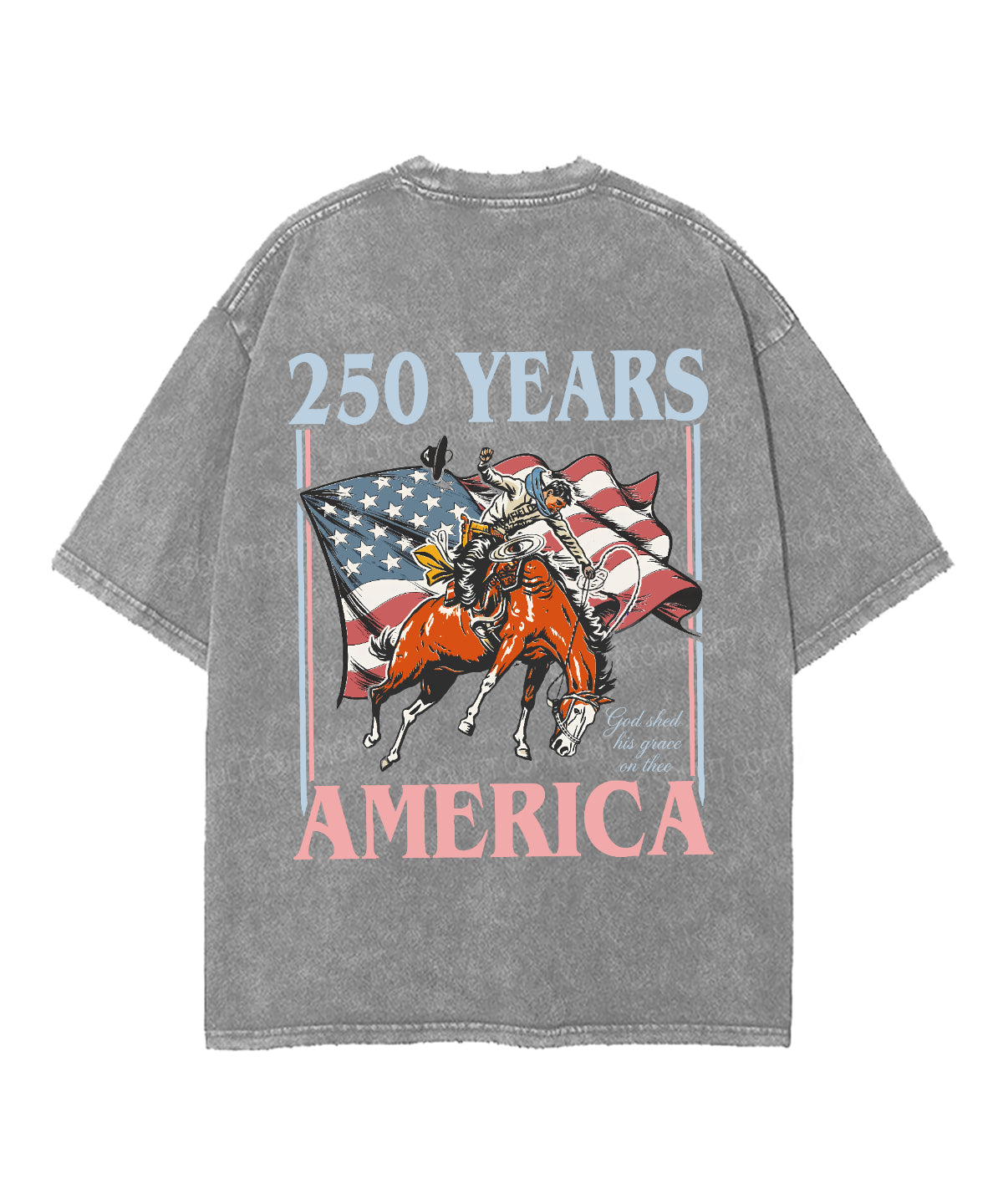 250 Years America Anniversary Double Sided Unisex Washed Christian T-shirt