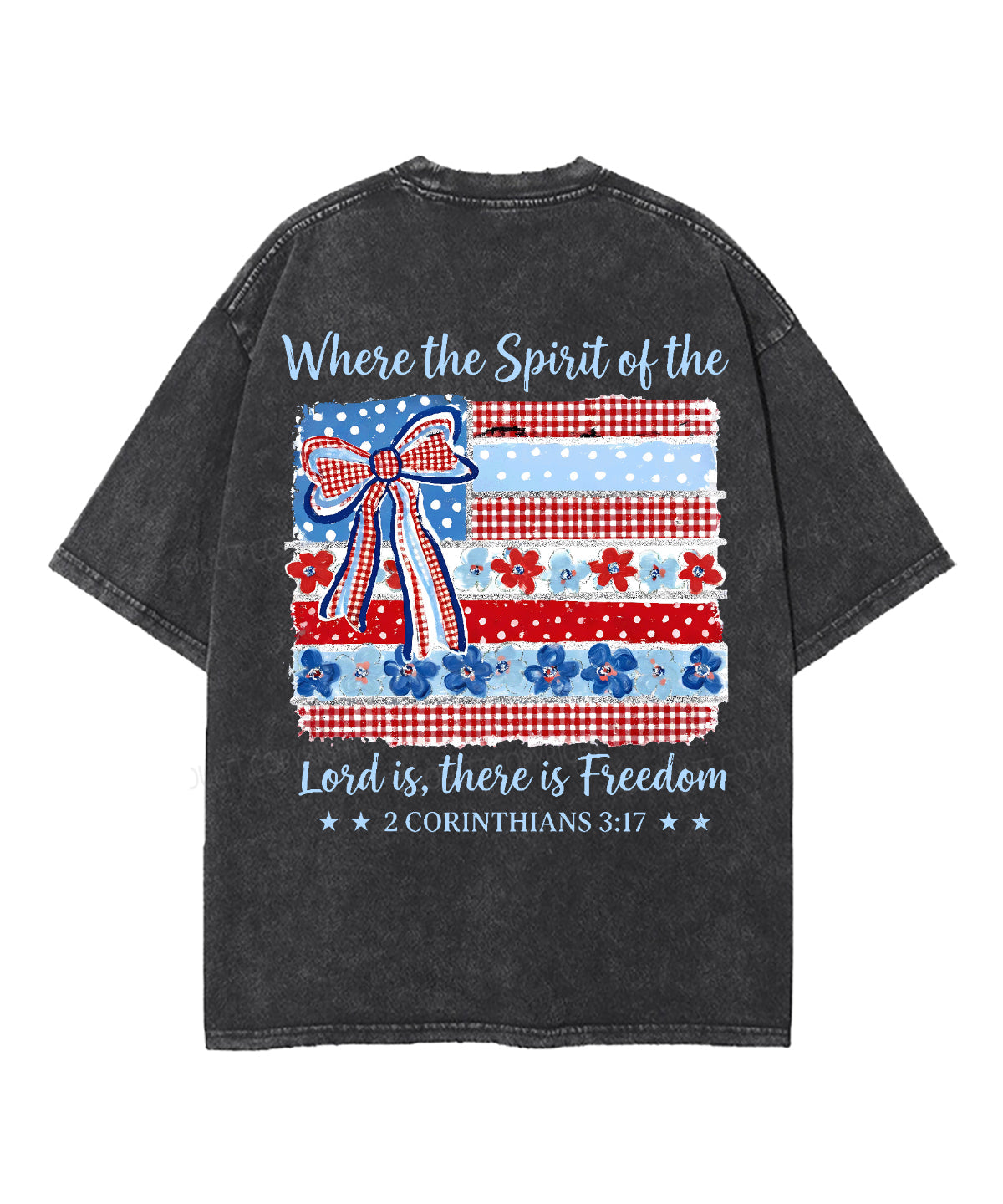 There Is Freedom Double Sided Unisex Washed Christian T-shirt