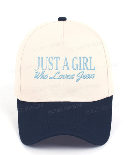Just A Girl Who Loves Jesus Embroidered Christian Trucker Hat
