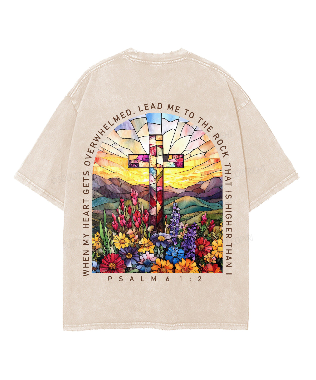 When My Heart Is Faint And Overwhelmed, Lead Me To The Mighty Double Sided Unisex Washed Christian T-shirt