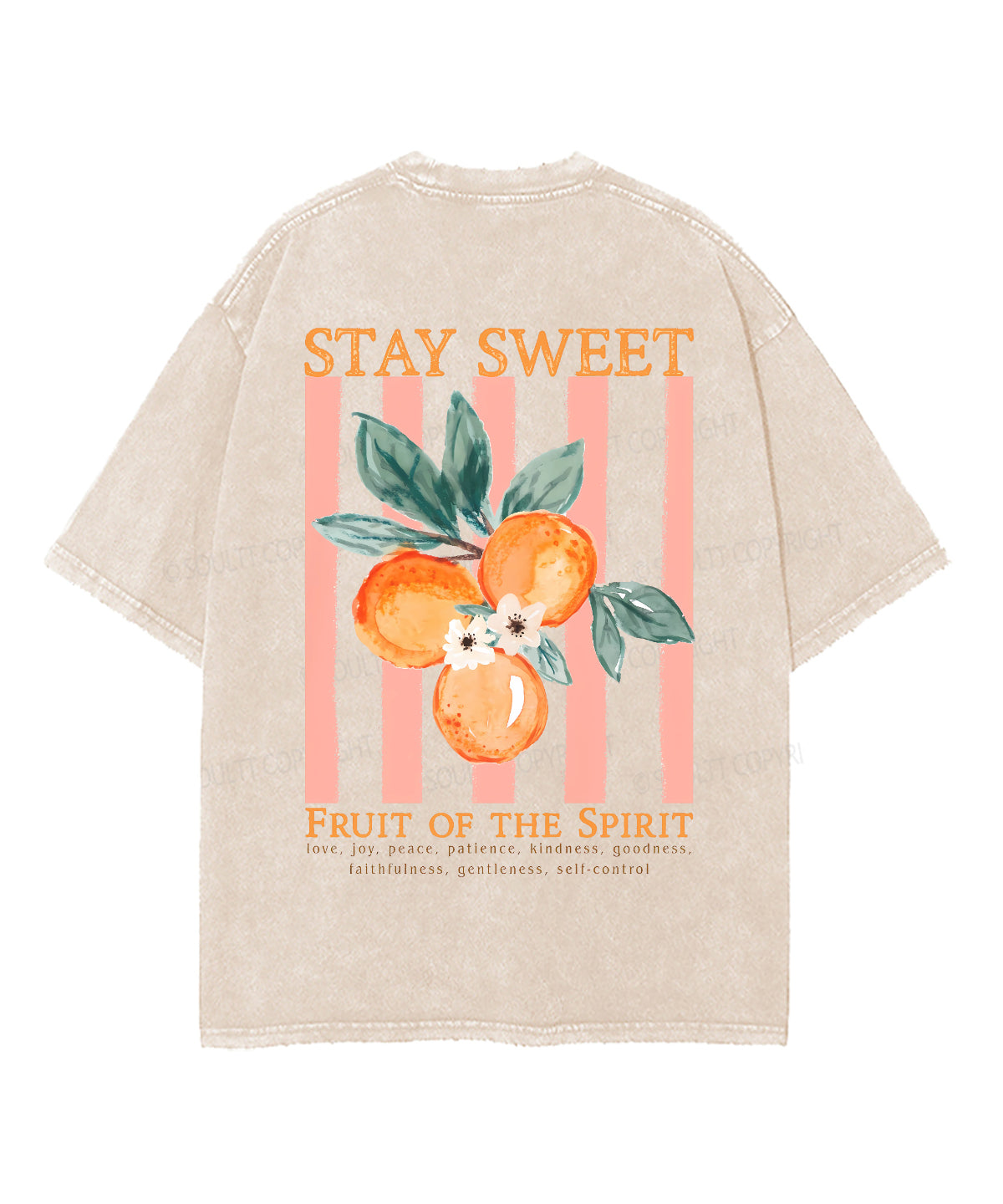 Fruit Of The Spirit Double Sided Unisex Washed Christian T-shirt