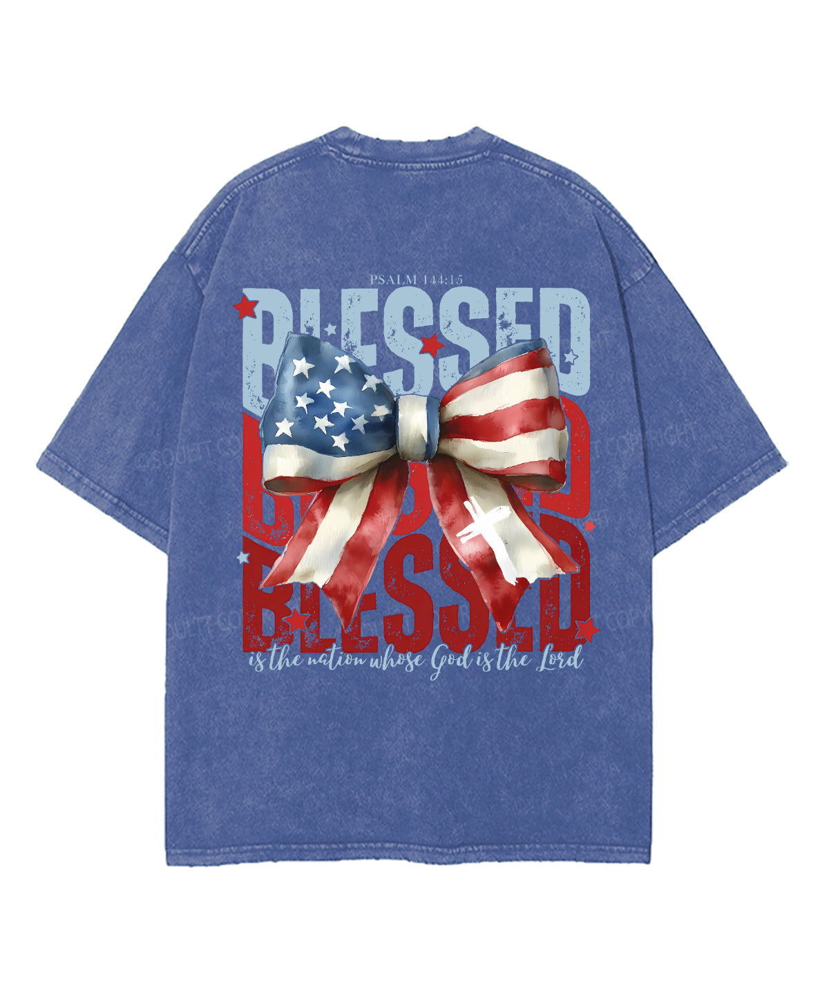 Blessed Is The Nation Whose God Is The Lord Unisex Washed Christian T-shirt