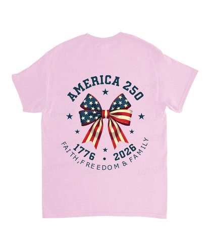 250 Years America Anniversary Double Sided Unisex Cotton Christian T-Shirt