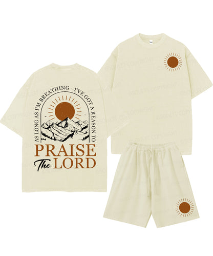 Praise The Lord Double Sided Unisex Christian Washed T-Shirt & Shorts