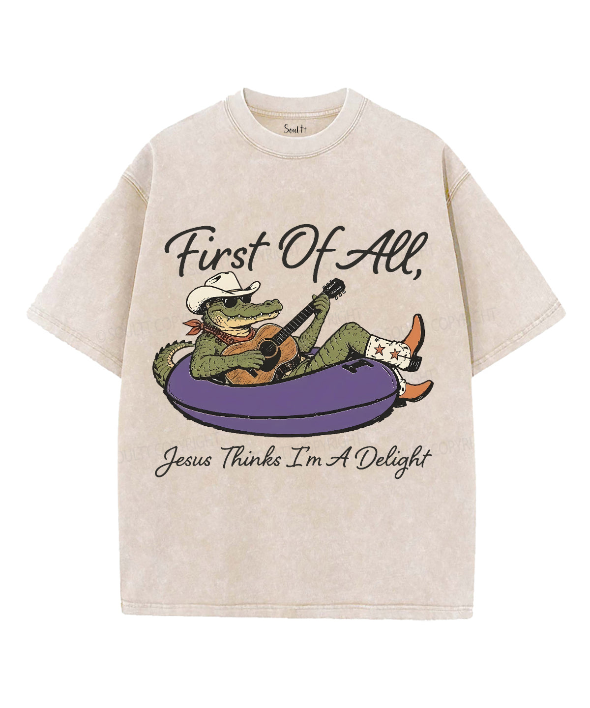 First Of All , Jesus Thinks I'm A Delight Unisex Washed Christian T-shirt