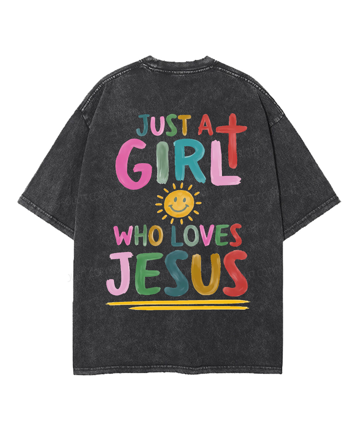 Just a Girl Who Loves Jesus Double Sided Unisex Washed Christian T-shirt