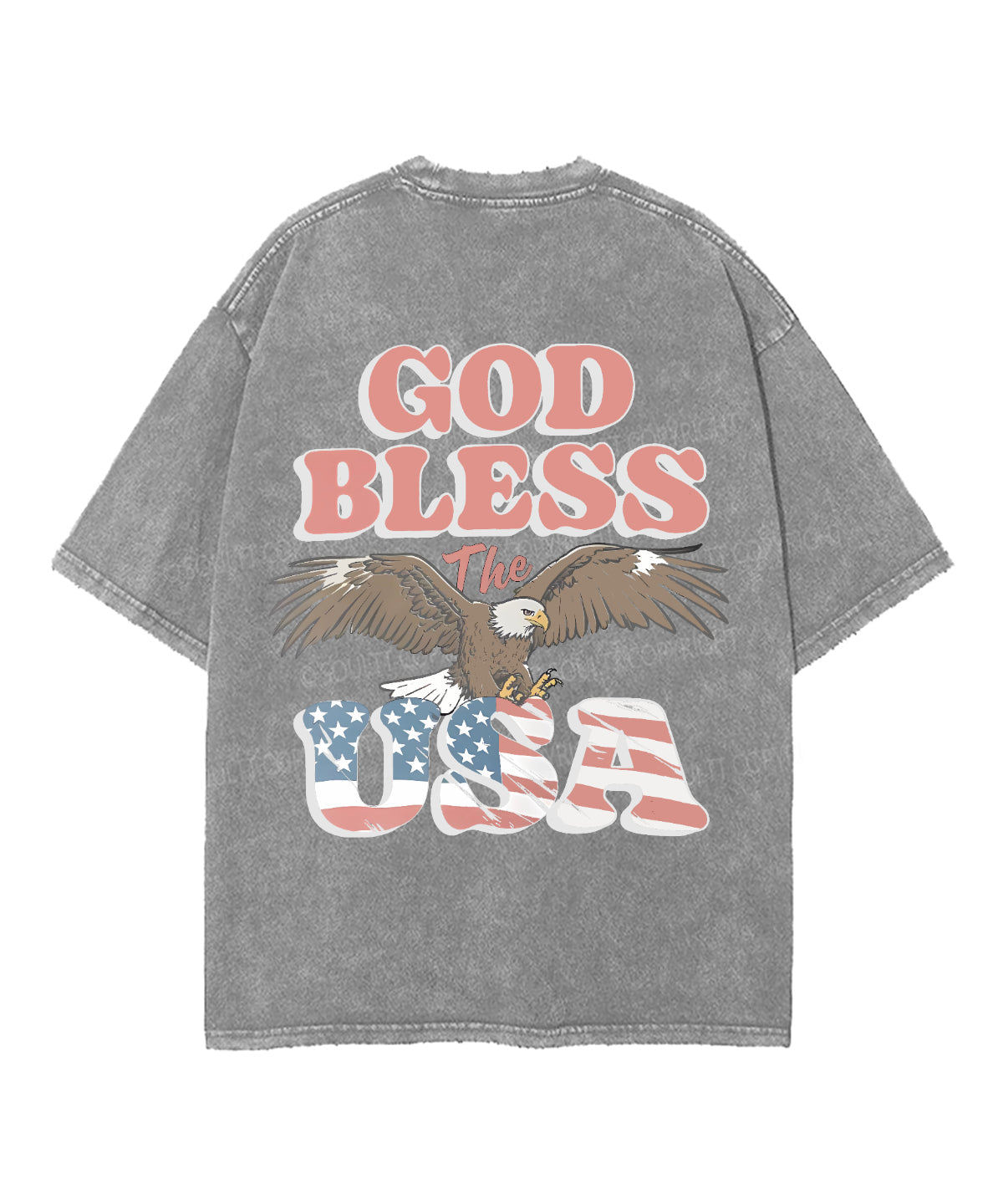 God Bless The USA Double Sided Unisex Washed Christian T-shirt